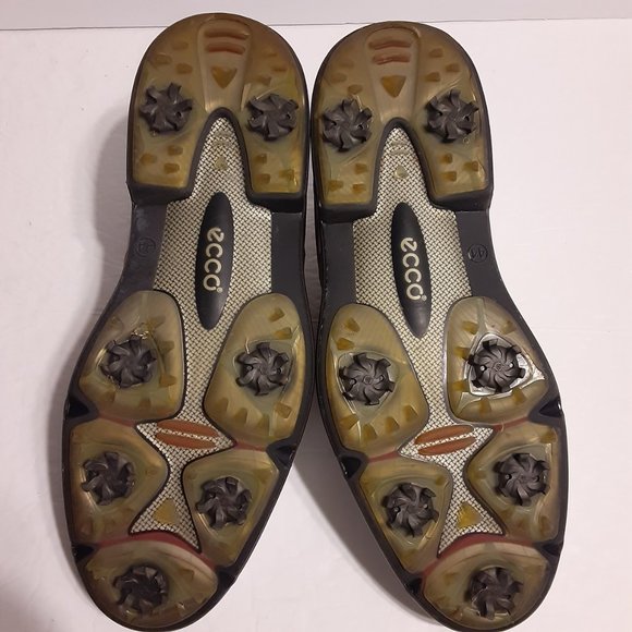 ECCO Men's Premiere Soft Spike Golf Shoes White/Brown Leather Size 44 US 10-10.5 - Picture 7 of 8